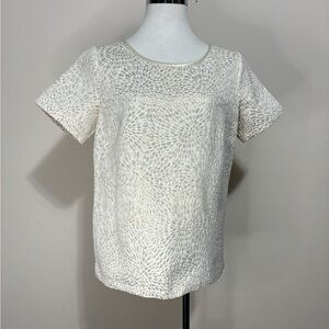 Pink Tartan Petal Cream Short Sleeve Texture Tee